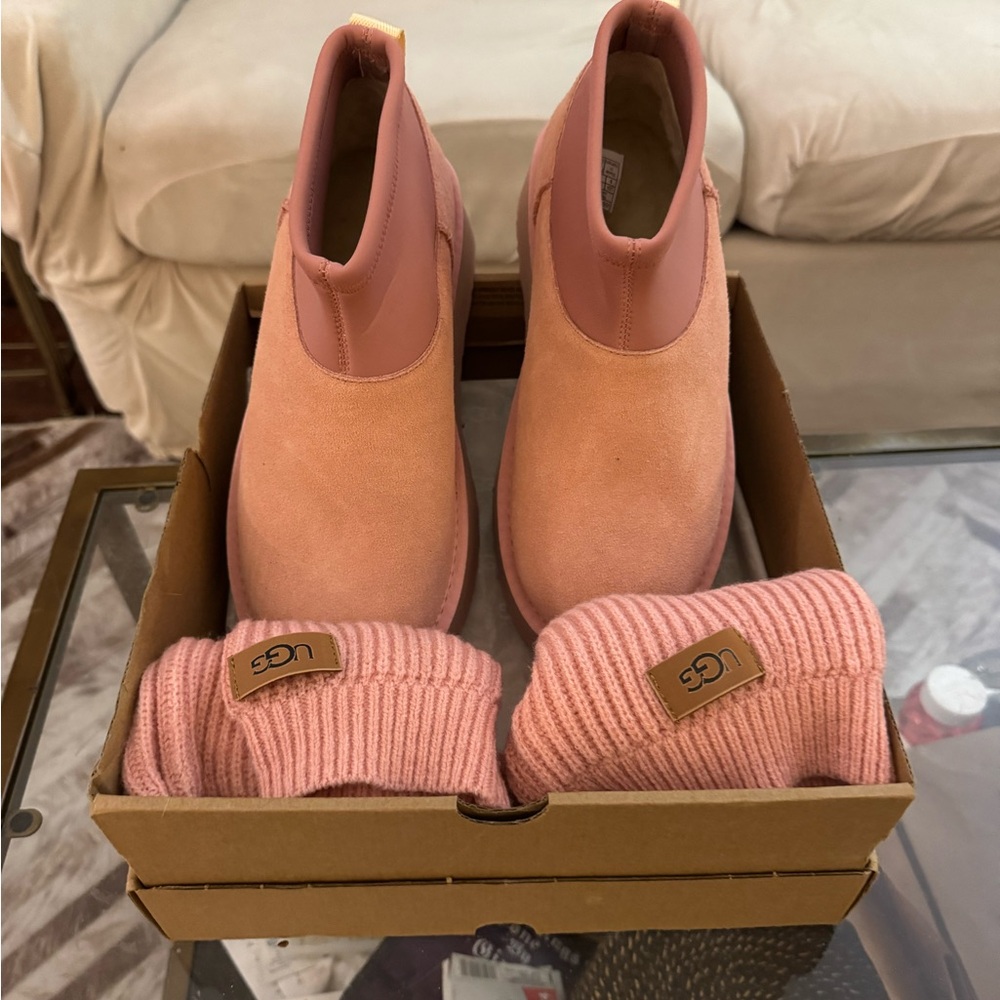 UGG Classic Mini Dipper Legwarmer Boot Pink Dawn women size 9 style 1178990-PDW - Picture 4 of 8